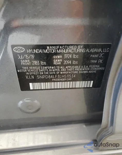 2020 Hyundai Elantra Sel from USA, damaged, VIN 5NPD84LF3LH511534